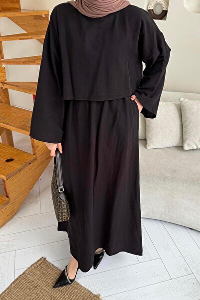 lamelif Skirted Hijab Suit Black