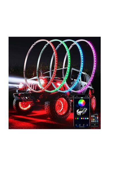 ideal STORE Inele Lumina Jante idealSTORE LED RGB cu Aplicatie BTT, Tensiune 12V