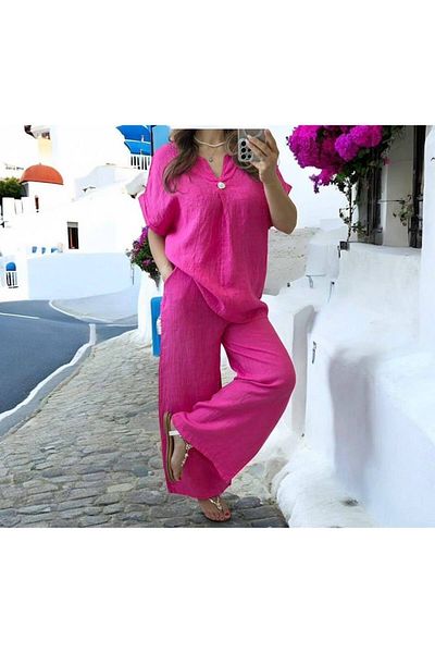 GLAMSI Women's 100% Linen Suit – Style & Casual