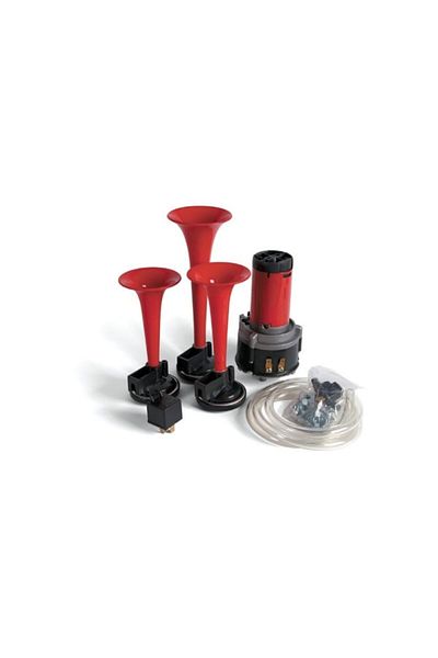 ideal STORE idealSTORE Car Horn with 3 Pipes 12V, Button with Lever and Relay, Large horn length 21 cm, Length