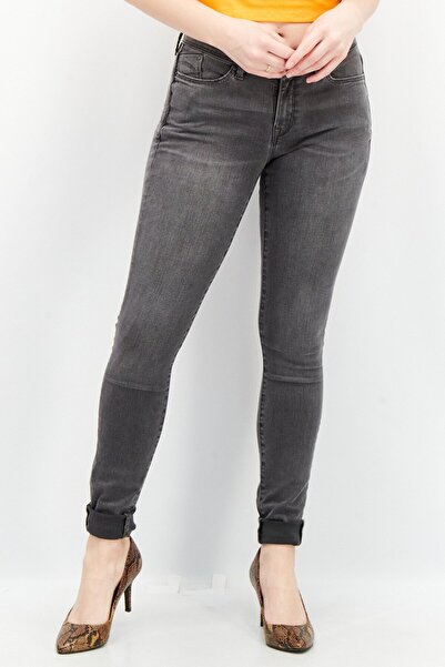 edc Women Skinny Fit Washed Denim Jeans, Grey Wash