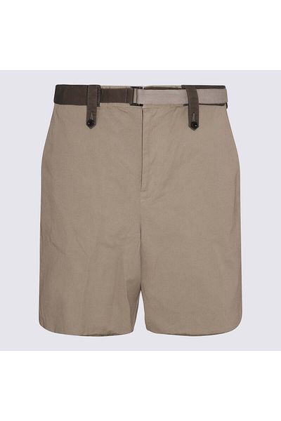 Sacai Sacai Khaki Cotton Shorts