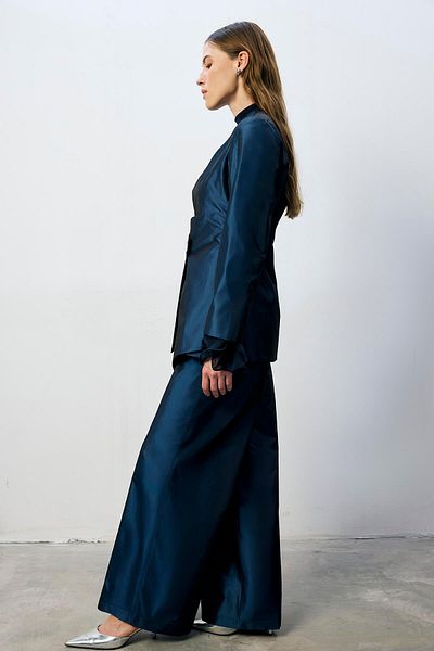 Touché Privé Button Detail Asymmetric Jacket Pants Suit