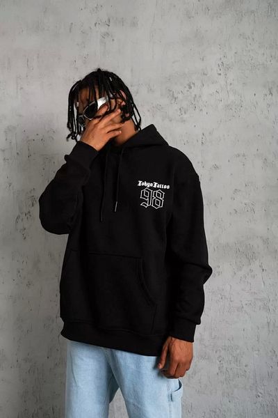 Silerra    Men's 98 Printed Hooded Sweat - Black