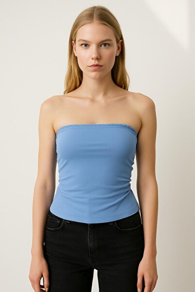 HAKKE Δαντελένια Μπλούζα Στράπλες