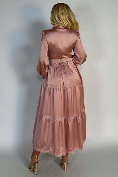 WildFashion Long casual/elegant dress accessorized with embroidery Y654-58