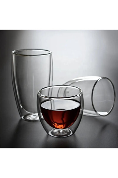 OEM Double-walled glass tumbler, heat-resistant, 250 ml