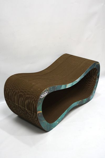 Bestie Cat Scratching Sofa Cardboard Cat Scratching Horizontal Scratching- Large (59X24X26 cm)- 3D Emerald Pattern