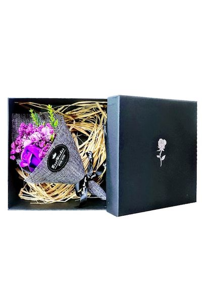 OEM Buchet de flori de săpun în cutie cadou, violet
