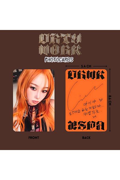 Kpop Dünyasi Aespa Giselle'' Dirty Work'' Photocards Set