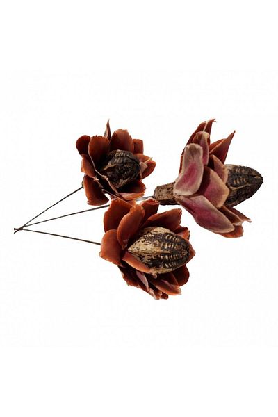 OEM stabilized flowers, set of 3 pieces, red, 57 cm