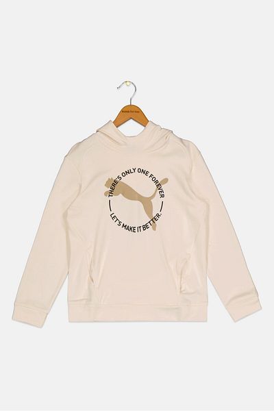 Puma Kids Boy Sportswear Fit Outdoor Sweatshirts, Off White