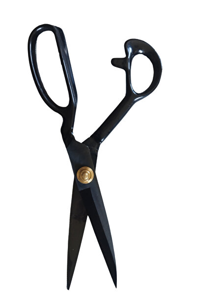 Kent Pazarı Professional Steel Sewing Tailor Scissors Fabric, Leather, Jeans Cutting 26.5cm 10'' Black Stainless Steel