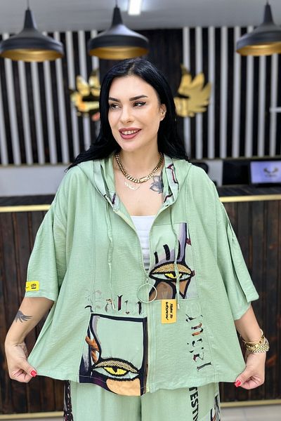 GÖKSEL Eye Beaded Zipper Large Size