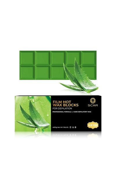 Scar Professional Scar Film Hot Wax Blocks 500g Aloe Vera | Salon Spa Professional Use | Hard Wax Blocks