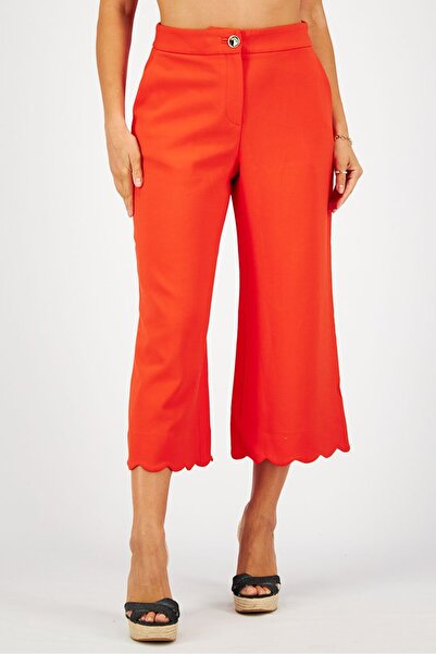 Uterqüe Women Regular Fit Plain Side Pocket Pants, Red