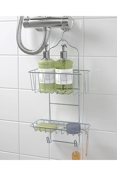 IKEA QUİCK Asılabilir 2 Raflı Duş Sepeti 24x11x53 Cm İkea Kancalı Duş Rafı Me...