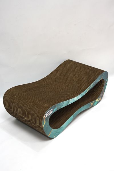 Bestie Cat Scratching Sofa Cardboard Cat Scratching Horizontal Scratching- Medium (51X24X17 cm)- 3D Emerald Pattern