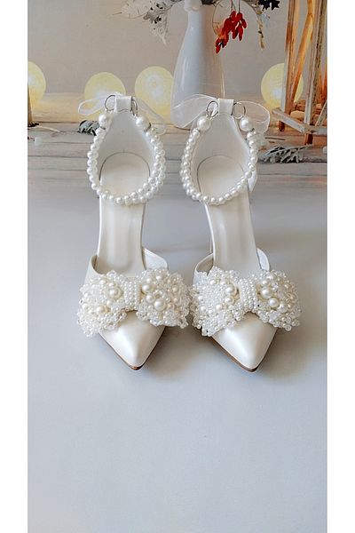 Modavien Women's 11 cm Bridal Shoes with Pearls