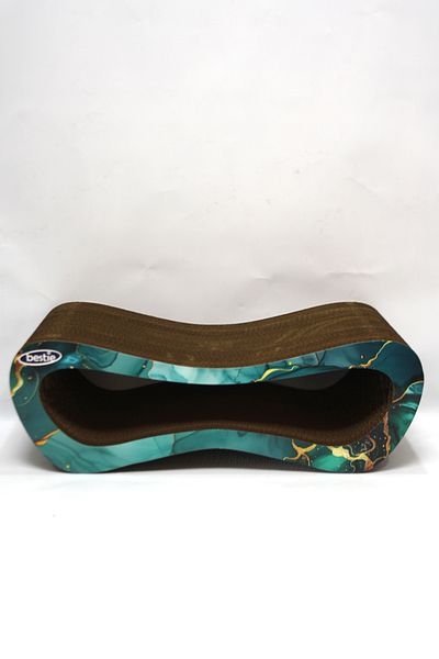 Bestie Cat Scratching Sofa Cardboard Cat Scratching Horizontal Scratching- Medium (51X24X17 cm)- 3D Emerald Pattern