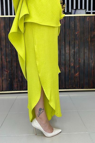 GÖKSEL One-Piece Slit Pants Large Size