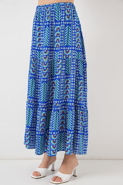 Bigdart Women's Patterned Long Skirt 8053 - Saks