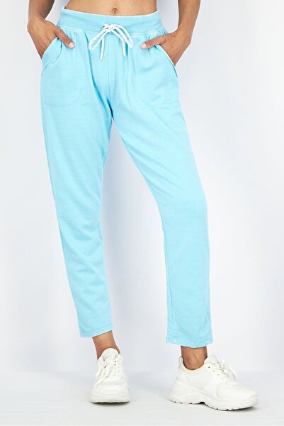 Activology Women Sportswear Fit Side Pockets Plain Trouser Pants, Blue