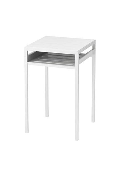 rexa White Side Table – Minimalist Accent Table for Living Room or Bedroom