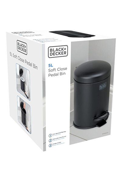 Black&Decker Dome Lid Soft Close Recycle Pedal Bin 5 Liter