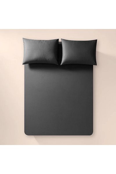 Penelope 100% Cotton Percale Fitted Sheet Set 100X200 cm Anthracite - Pure Series
