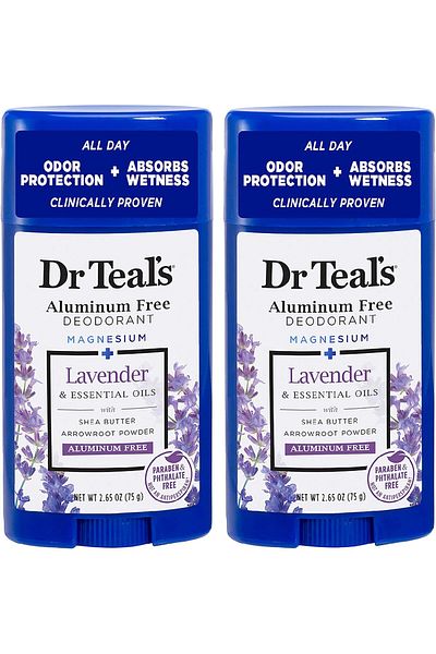 Dr Teals Dr Teal's Aluminum Free Deodorant - Lavender - Paraben & Phthalate Free - 2.65 oz Pack of 2