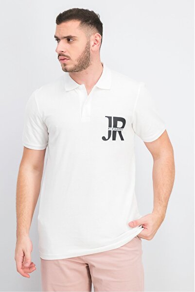 John Richmond Men Sports Fit Short Sleeve Brand Logo Polo Shirt, White