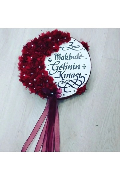 Evsay İsme Özel Deri Tef Kına Tefi Lazer Gül Süslenmiş Gelin Tefi 30 Cm Vurma...