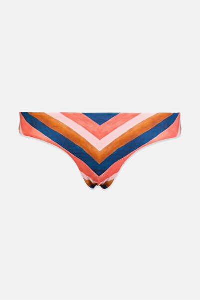 Women'secret Women Stripe Bikini Bottom, Red Combo