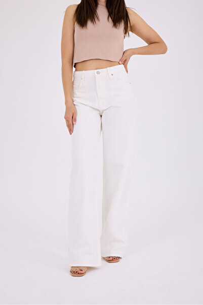 cracpot Women's High Waist Cotton Loose Fit Jean Pants