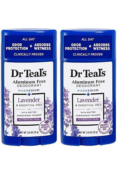 Dr Teals Dr Teal's Aluminum Free Deodorant - Lavender - Paraben & Phthalate Free - 2.65 oz Pack of 2