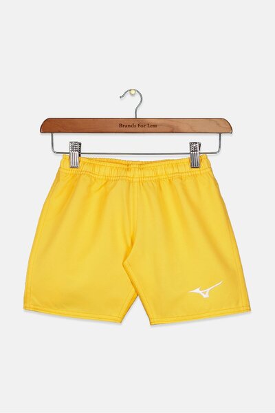 MIZUNO شورت تدريب رياضي للبنات، أصفر