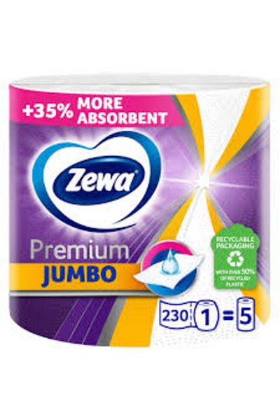 Zewa Household paper towels, Zewa, Premium Jumbo, 3 ply, 1 roll