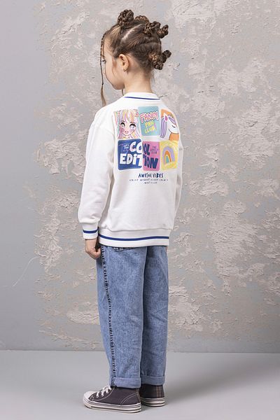 DMB BOYS & GIRLS Printed College Style Sweat Girl's Cardigan