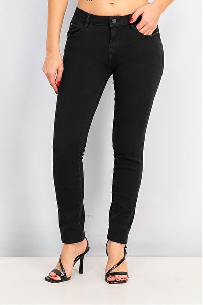 Guess Women Skinny Fit Plain Stretchable Denim, Black