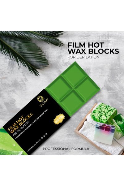 Scar Professional Scar Film Hot Wax Blocks 500g Aloe Vera | Salon Spa Professional Use | Hard Wax Blocks