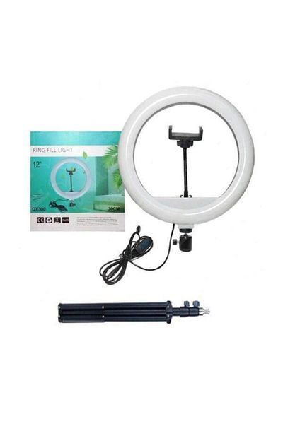 Dexia 30 cm LED circular lamp with tripod and phone holder - for make-up, vlogging and streaming