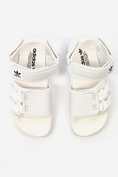 adidas Kids Boy Velcro Adilette 4 Sandals, White