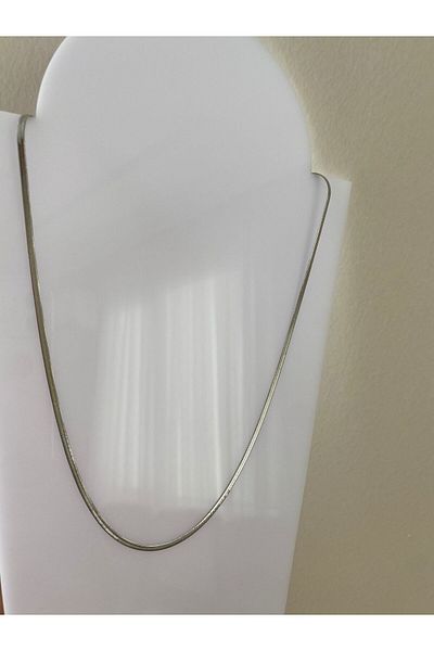 marsel aksesuar Steel Silver Thin Italian Chain Necklace
