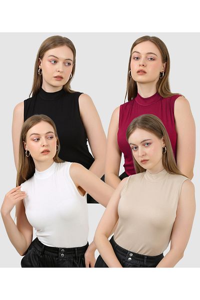 JustMORE Body fără mâneci din 4 piese pentru femei