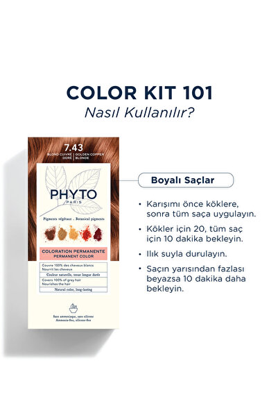 Phyto Phytocolor 7.43 Kumral Bakır Dore Amonyaksız Kalıcı Bitkisel Saç Boyası