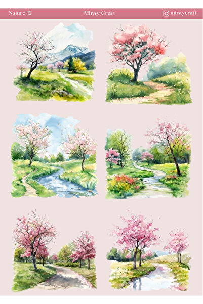 MirayDesign 1 komad naljepnice sa temom prirode (12x17 cm) za bullet journal,...