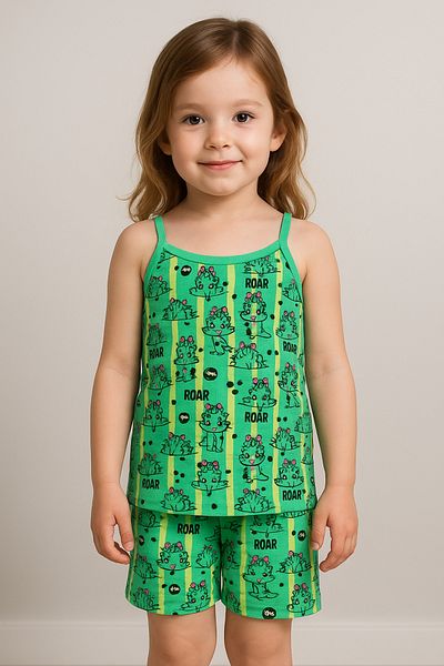 CiciTime Çocuk Modası Girls and Boys 2-11 Years Old Cotton Anti-Sweat Undershirt Boxer Set