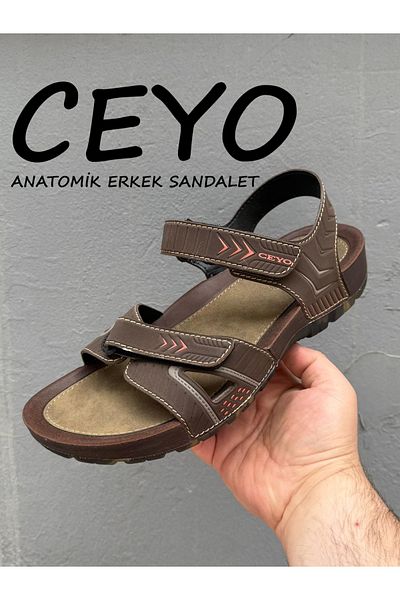 Neco CEYO 9829 АНАТОМИЧНИ МЪЖКИ САНДАЛИ, ВЕЛУРЕНА СТЕЛКА