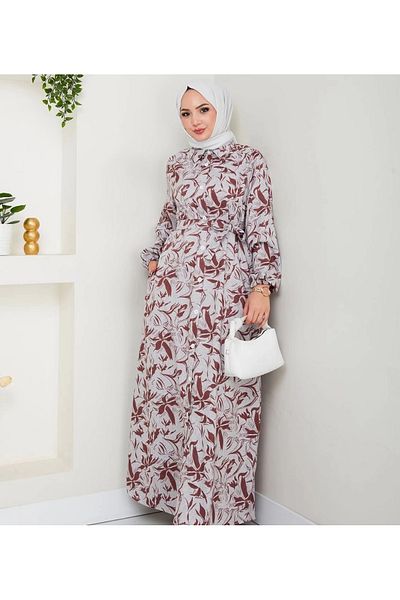 Nevayla Moda Νέα σεζόν καφέ φόρεμα